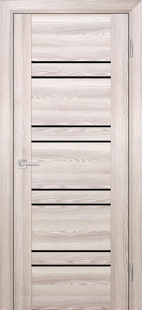 PSK-1 nanotex, ривьера крен-экрю 600*2000 стекло черный лакобель