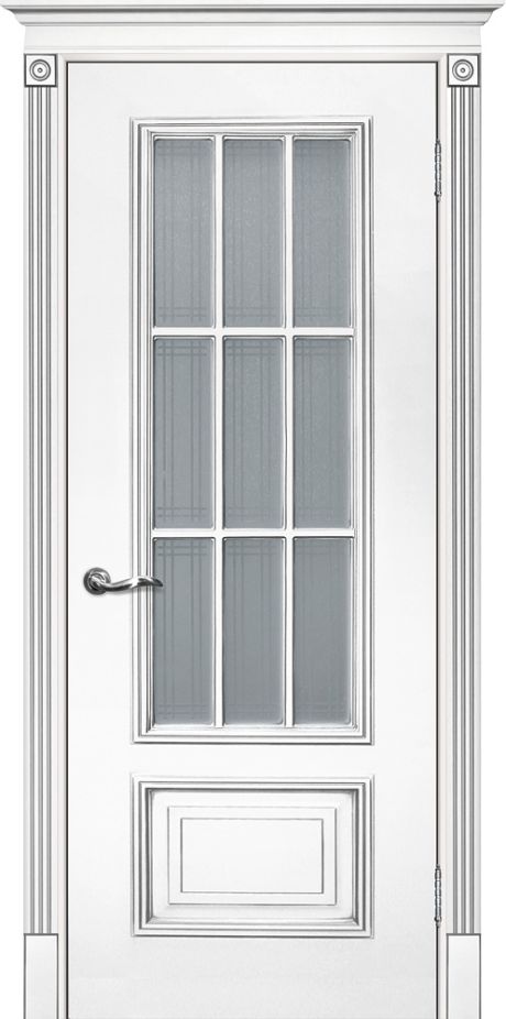 Smalta-08 ДО 800*2000  Ral9003 Белый, патина серебро, сатинат УФ печать /ИД/