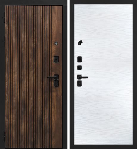 ДМ Лофт-1 муар черн,замкиKale,налич.ЧЕРН.ШАГР(Вертик.Дуб коньяк/гладкая, PP дуб скай белый) 860 Л