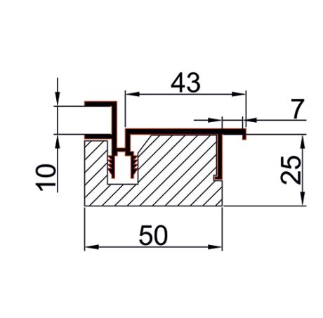 Коробка ABS-Invisible NEW h-2250 (к пол.h-2000-2050) врезка под 2 пет.KronaK /ком.2,5 шт/NEW