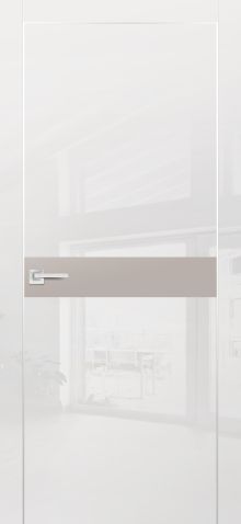 HGX-13 PET белый глянец, 600*1900 стекло латте мателак /врезка под петли и замок AGB/, 2отв.