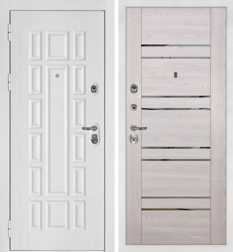 ДМ Квадро-124 бел.шагрень,Kale/Border(Белый дуб факт.ФЛ-124/PSK-1 ривьера крем зерк.тонир.)860ПР