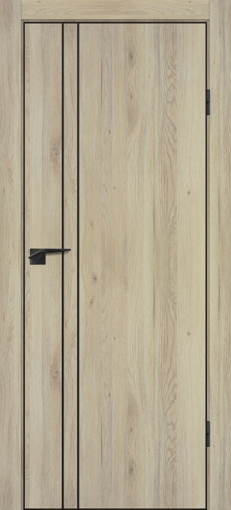 P-20 NEW nanotex, дуб молочный 900*2000, черный молдинг/ABS черная кромка с 4-х ст.