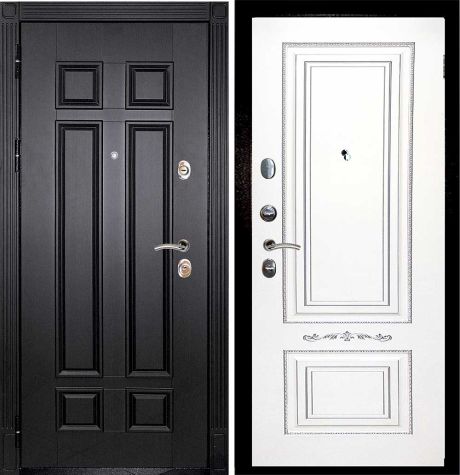 ДМ Гера-2 шагрень черн.замки Kale (Венге ФЛ-2507/Smalta-04 эмаль Ral9003 Белый, пат. серебро)/ 860 Л