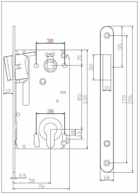 Защёлка врезная магнитная под ключевой цилиндр ADDEN BAU. KEY MAG 5085 BRONZE (цвет БРОНЗА)