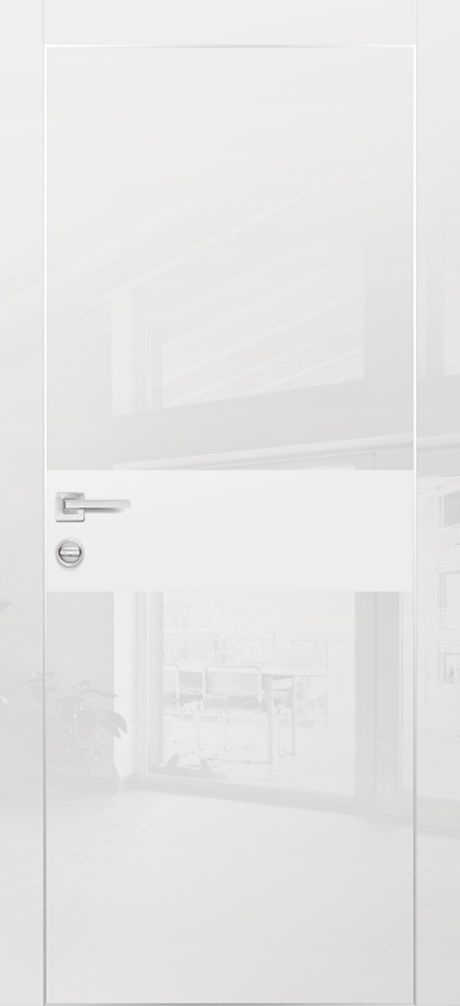 HGX-3 PET белый глянец, 600*2000 стекло белый мателак /врезка под петли и замок AGB/, 2отв.