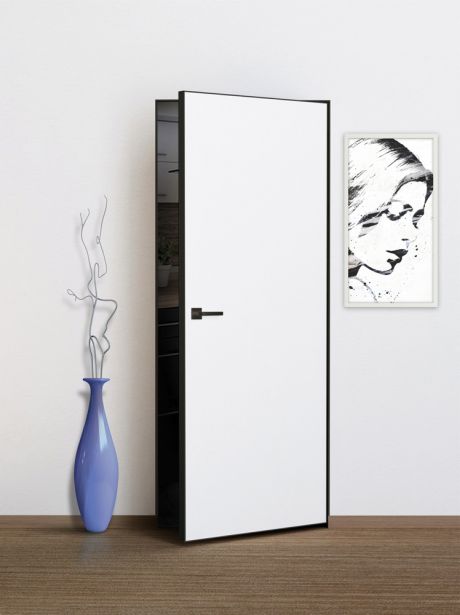 Фьюжн под покраску 900*2000, кромка AL-Черная с 4-х ст.замок Border WC /вр.под 2 петли и замок/