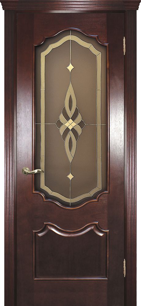 Фрейм 01 Красное дерево, ст.витраж Афродита бронза двухсторонний 600*2000