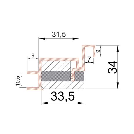 Коробка REVERS AL-Invisible Хром, к полотнам h-2000-2050, с упл. петли KronaK-2шт. /комп.2,5шт/