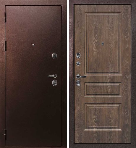 ДМ С-3 антик медь, замки Гардиан (металл гладкий/ Версаль-2 шале PVC дуб корица) 960 ПР