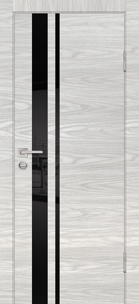 P-16 NEW PP дуб скай бежевый, 900*2000 стекло черный лакобель