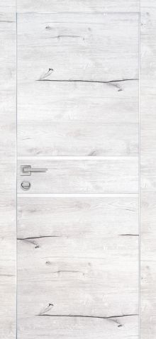 PX-18 PP дуб арктик, 550*1900 белый мателак /врезка под петли и замок AGB/ Al-кромка с 4-х ст