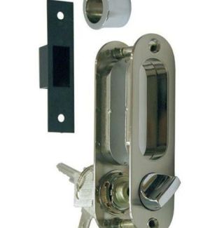 Ручка для раздвижной двери с механизмом A-K01/02-V1HH, ключ-завёртка, цвет никель
