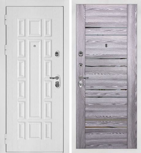 ДМ Квадро-124 бел.шагрень,Kale/Border(Белый дуб факт.ФЛ-124/PSK-1 ривьера грей зерк.тонир.)860Л