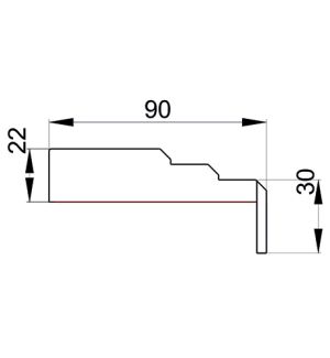 Наличник "Порту" эмаль Ral7047 светло-серый  90х22х2120, телескоп /ИД/