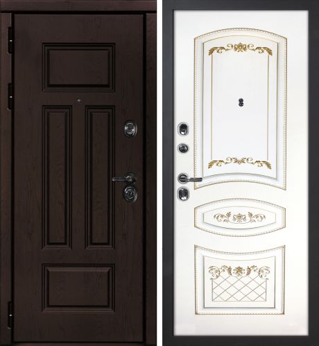 ДМ Э-2 шагрень черный,Cisa Blokator/Kale(ФП-6 дуб крафт/Smalta-05 эмаль Ral9003Белый пат.зол) 860 ПР