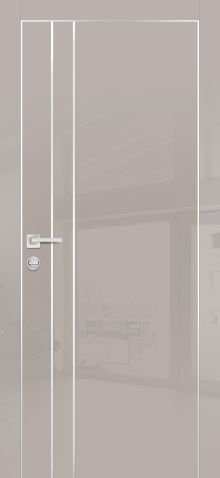 HGX-14 PET латте глянец, 700*2000 молдинг /врезка под петли и замок AGB/