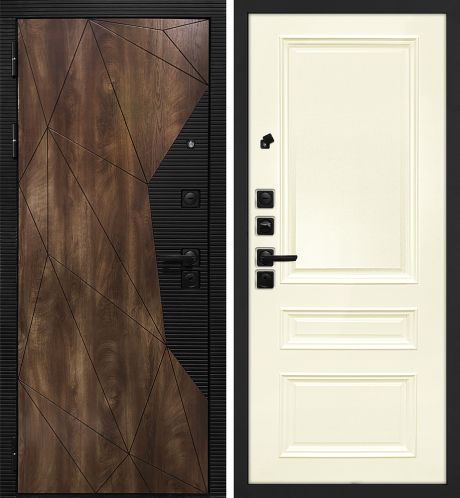 ДМ Лофт-2 шагр,черн,замкиKale(СБ101 Дуб коньяк,пат,кварц/Smalta-06 Ral1013 Слоновая кость) 960Л