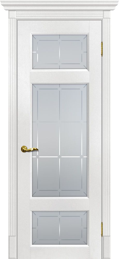 Тоскана-3 nanotex пломбир ДО2000х700 стекло с художественным рисунком "Решетка"