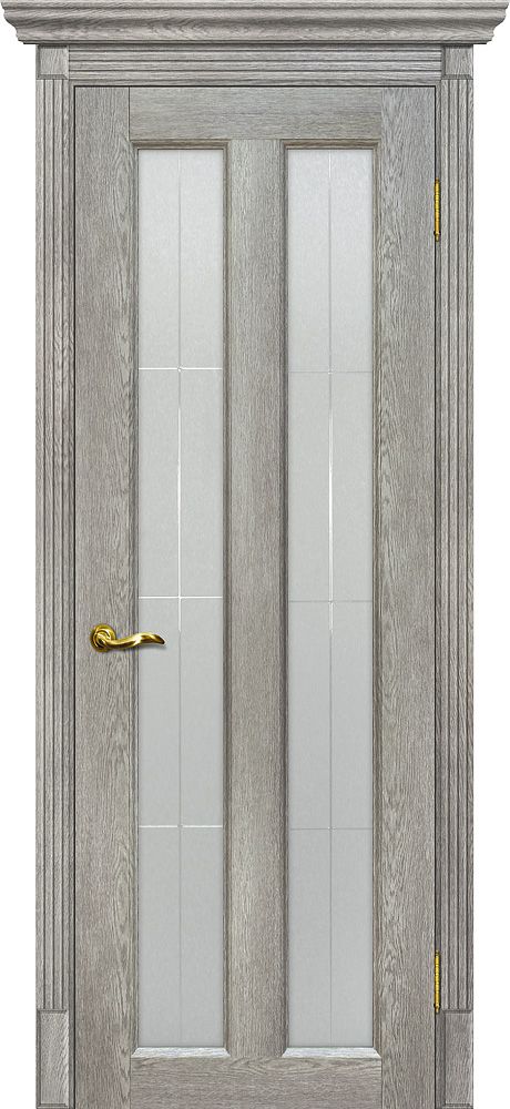 Тоскана-5 nanotex чиаро гриджио ДО 2000х800 стекло сатинат, контурный полимер рисунок "Решетка"