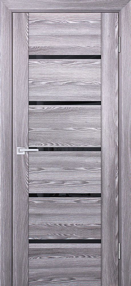 PSK-7 nanotex, ривьера грей 900*2000 стекло черный лакобель