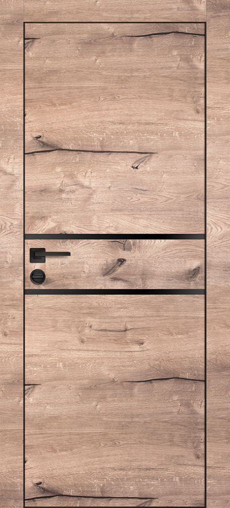 PX-18 PP дуб пацифик, 900*2000 черный мателак /врезка под петли и замок AGB/ черная кромка с 4-х ст.