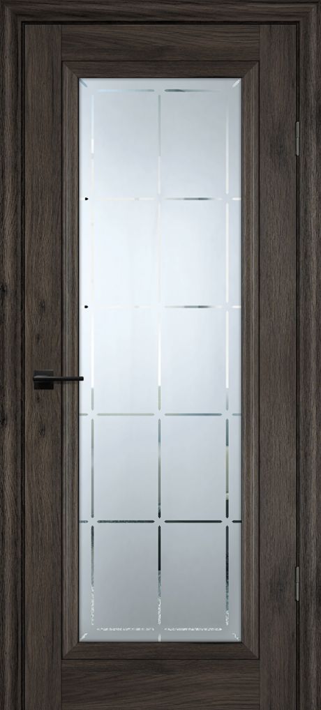 PSC-35 "Classic" nanotex дуб темный ДО2000х700 стекло сатинат худ.гравировка
