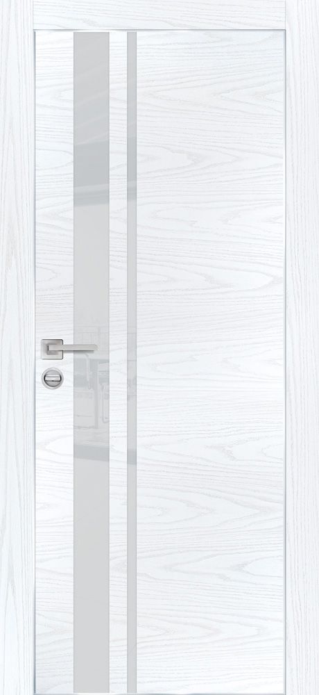 PX-16 PP дуб скай белый, 700*2000 лунный лакобель /врезка под петли и замок AGB кромка с 4-х ст.