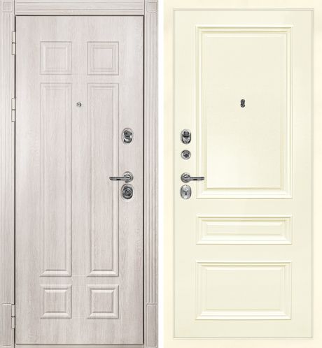 ДМ Гера-2 шагр. RAL1013 замки Kale(Дуб филад.крем ФЛ-2507/Smalta-06 эмаль Ral1013 Слон. кость) 860ПР