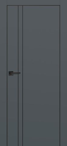 PX-20 PP графит, 550*1900 черный молдинг /врезка под петли и замок AGB/ черная кромка с 4-х ст