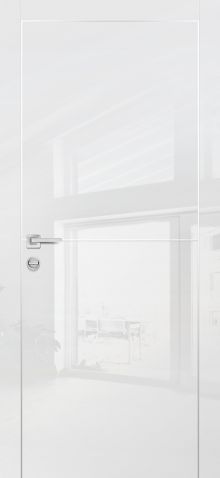 HGX-19 PET белый глянец, 900*2000 Al-молдинг 5мм/врезка под петли и замок AGB/ Al-кромка с 4-х сто