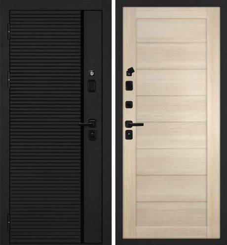 ДМ Галактика-173 муар чер,Kale/Border(Черный мяг.шагр. PR-173/ТЕХНО 708 капучино гл.вставка)980Л