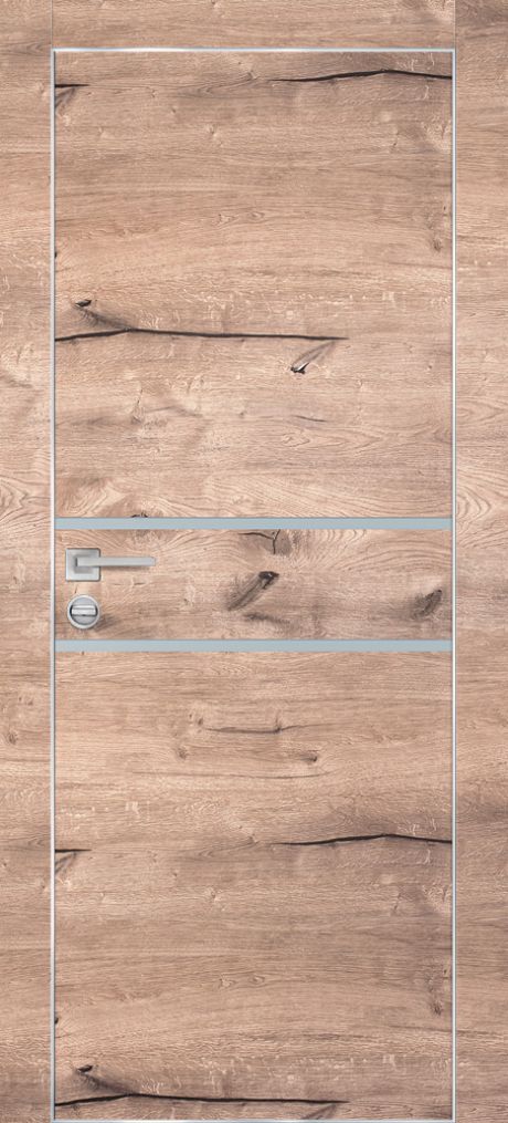 PX-18 PP дуб пацифик, 800*2000 лунный мателак /врезка под петли и замок AGB/ Al-кромка с 4-х ст