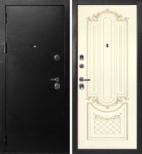 ДМ С-1 титан, замки Гардиан (металл гладкий / Smalta-13 эмаль Ral1013 Cлон.кость пат.золото) 960 Л