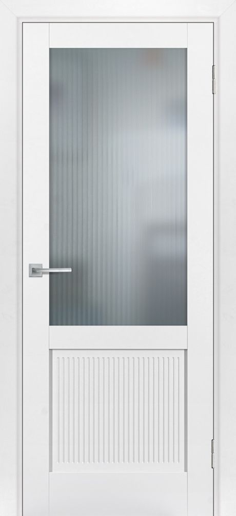 PSE-27 эмалит, белоснежный ДО800*2000 стекло сатинат белый, рисунок "Полоса"