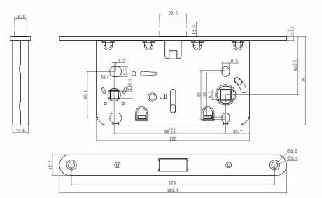 Защёлка магнитная сантехническая LM 5212OL BL, черный матовый