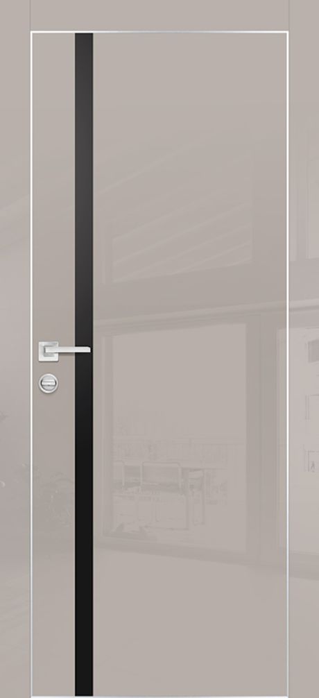 HGX-8 PET латте глянец, 550*1900 стекло черный мателак /врезка под петли и замок AGB/