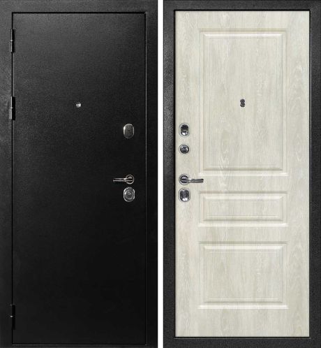 ДМ С-1 титан, замки Гардиан (металл гладкий/ Версаль-2 шале PVC дуб седой) 960 Л