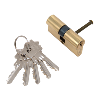 Ключевой цилиндр 60мм. 5 кл. ADDEN BAU. CYL 5-60 KEY GOLD (ЗОЛОТО БЛЕСТЯЩЕЕ)