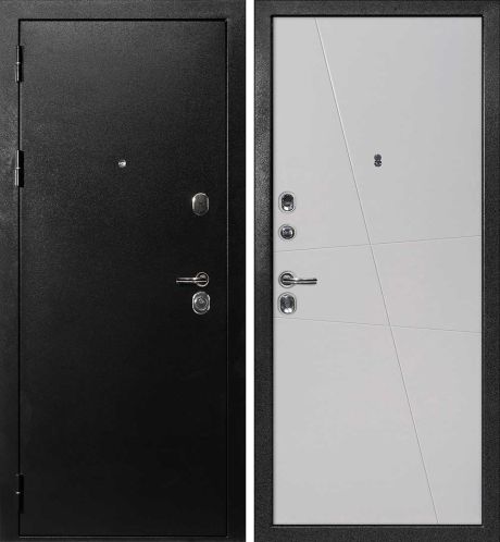 ДМ С-1 титан, замки Гардиан (металл гладкий / Smalta-Line 02 эмаль Агат) 960 ПР