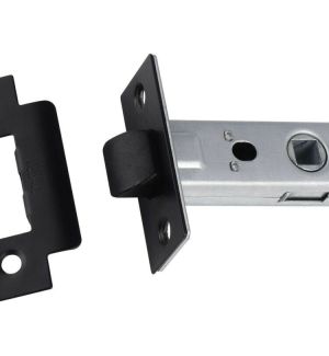 Защёлка межкомнатная BUSSARE L6-45 PLAST BLACK (черный матвоый, пластиковый язычок)