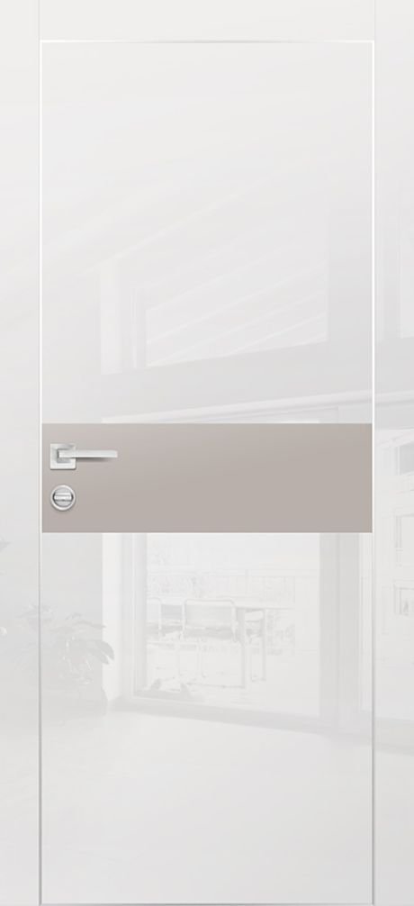 HGX-3 PET белый глянец, 800*2000 стекло латте мателак /врезка под петли и замок AGB/, 2отв.