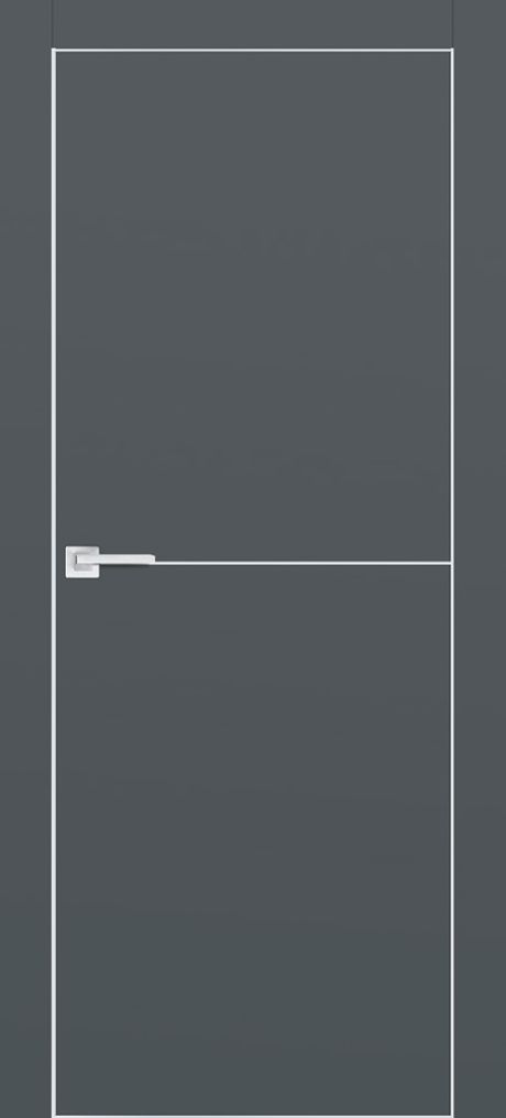 PX-19 PP графит, 900*2000 Al-молдинг 5мм/врезка под петли и замок AGB/ Al-кромка с 4-х сторон