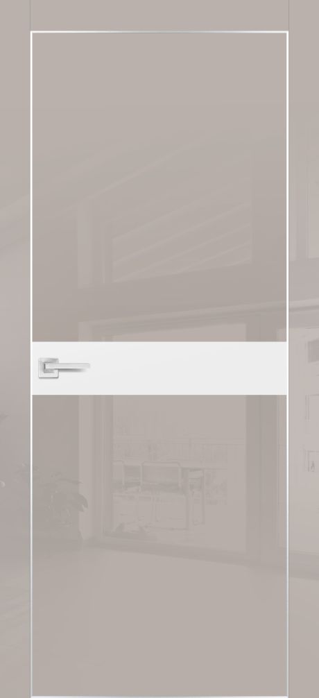 HGX-13 PET латте глянец, 550*1900 стекло белый мателак /врезка под петли и замок AGB/, 2отв.