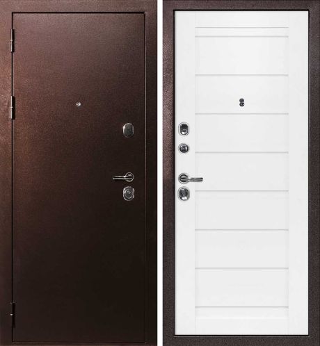 ДМ С-3 антик медь, замки Гардиан (металл гладкий/ ТЕХНО-708 nanotex белый) 960 ПР