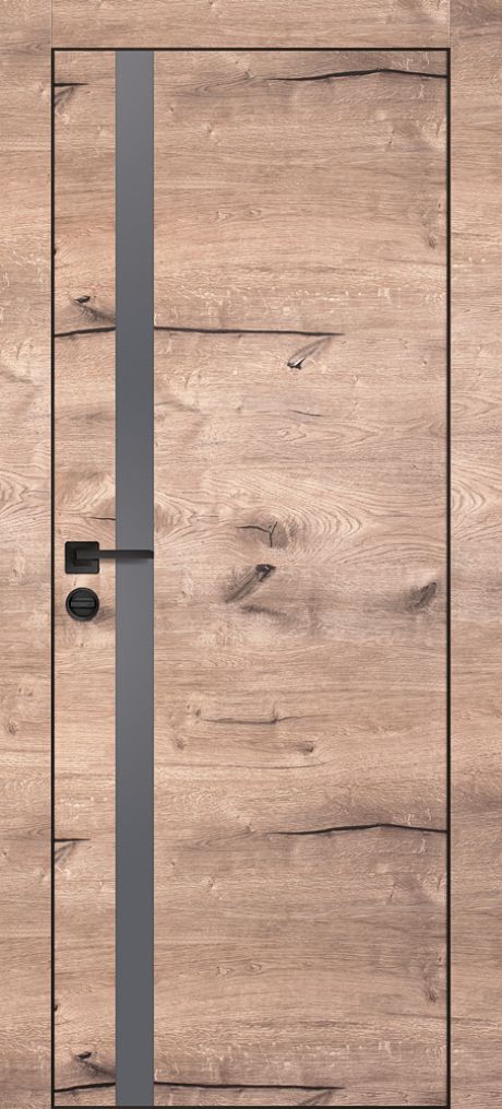 PX-8 PP дуб пацифик, 600*1900 серый мателак /врезка под петли и замок AGB/ черная кромка с 4-х ст