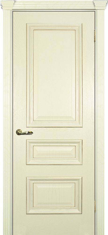 Фрейм 05  Ясень слоновая кость, багет патина золото, глухое, 600х1900