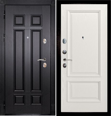 ДМ Гера-2 шагрень черный, замки Kale (Венге ФЛ-2507 / Фрейм-07 шпон Бьянко  960 Л 