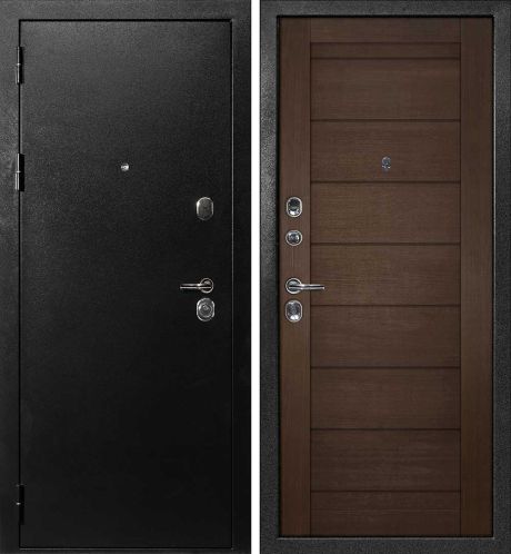 ДМ С-1 титан, замки Гардиан (металл гладкий/ ТЕХНО 708 nanotex венге) 860 Л