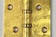 Петля универсальная с четырьмя подшипниками ADDEN BAU. 100X70X2.5 4BB FLO SATIN GOLD (цвет МАТОВОЕ ЗОЛОТО, цветочный орнамент)